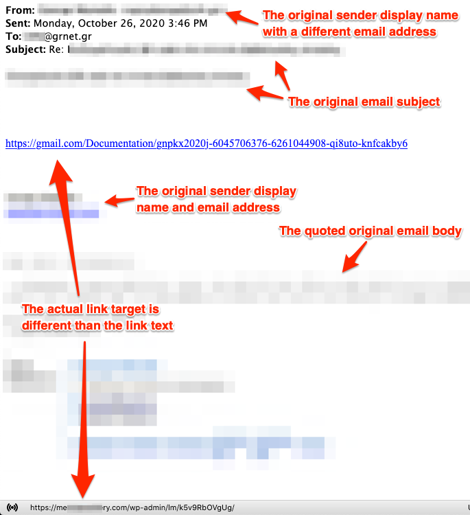 E-mails delivering Emotet dropper via URL (left) and attachment (right)
